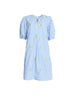 Spritz Embroidered Stripe Print Dress - Blue/White