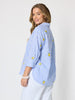 Spritz Embroidered Stripe Print Shirt  - Blue/White