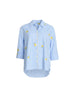 Spritz Embroidered Stripe Print Shirt  - Blue/White