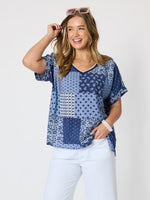 Costa Mesa Print Top - Navy Multi