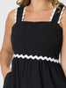 Casablanca Ric Rac Sundress - Black