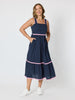 Casablanca Ric Rac Sundress - Navy
