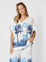 Escape Print Top - Azure Multi