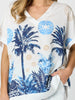 Escape Print Top - Azure Multi
