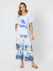 Escape Print Wide Leg Pant - Azure Multi