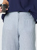 City Stripe Print Straight Leg Pant  - Navy/White