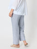 City Stripe Print Straight Leg Pant  - Navy/White
