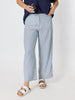 City Stripe Print Straight Leg Pant  - Navy/White