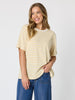Charmed Stripe Cotton Tee - Lemon