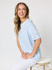 Charmed Stripe Print Tee - Sky Blue