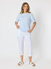 Charmed Stripe Print Tee - Sky Blue