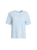 Charmed Stripe Print Tee - Sky Blue