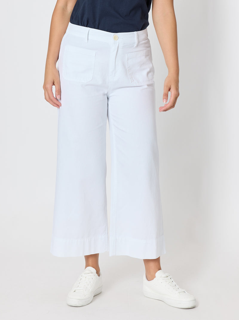 Dune Carpenter Wide Leg Cropped Pant - White