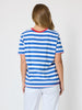 Rhode Island Embroidered Stripe Tee - Azure White