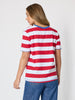 Rhode Island Embroidered Stripe Tee - Red White