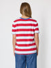 Rhode Island Embroidered Stripe Tee - Red White