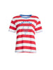 Rhode Island Embroidered Stripe Tee - Red White