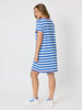 Rhode Island Embroidered Stripe Dress - Azure White