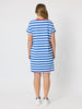 Rhode Island Embroidered Stripe Dress - Azure White