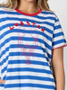 Rhode Island Embroidered Stripe Dress - Azure White