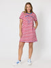 Rhode Island Embroidered Stripe Dress - Red White