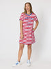 Rhode Island Embroidered Stripe Dress - Red White