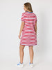 Rhode Island Embroidered Stripe Dress - Red White
