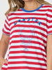 Rhode Island Embroidered Stripe Dress - Red White