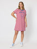 Rhode Island Embroidered Stripe Dress - Red White
