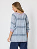 Canyon Print Top  - Navy/White