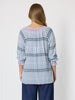 Canyon Print Top  - Navy/White