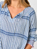 Canyon Print Top  - Navy/White