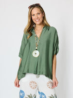 Del Mar Pleat Detail Top - Fern
