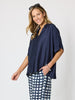 Del Mar Pleat Detail Top - Navy