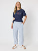 Beachside Embroidered Tee - Navy