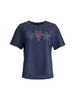 Beachside Embroidered Tee - Navy