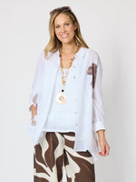 Rosa Floral Print Sheer Shirt - White Mocha