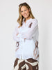 Rosa Floral Print Sheer Shirt - White Mocha