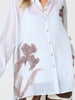 Rosa Floral Print Sheer Shirt - White Mocha