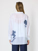 Rosa Floral Print Sheer Shirt - White/Navy
