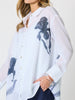 Rosa Floral Print Sheer Shirt - White/Navy