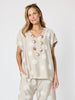 Riviera Spot Print Top - Natural/White