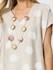Riviera Spot Print Top - Natural/White