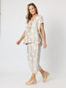 Riviera Spot Print Top - Natural/White