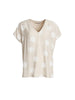 Riviera Spot Print Top - Natural/White