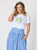 Limoncello Print Cotton Tee  - White