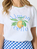 Limoncello Print Cotton Tee  - White