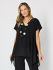 Traveller Angle Hem Top - Black