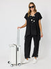 Traveller Angle Hem Top - Black