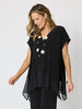 Traveller Angle Hem Top - Black